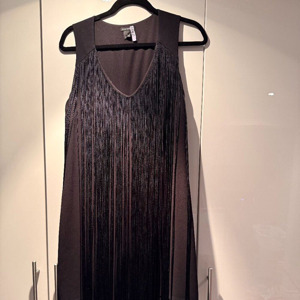Black Fringe Dress - very flattering!